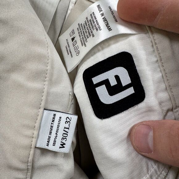 FootJoy Pants Men's 30x30 Beige‎ Chino Straight Performance Golf - Picture 11 of 12